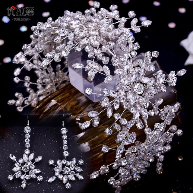 Luxury diamond snowflake wedding hair pieces