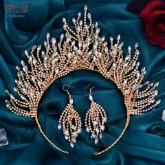 Luxury full diamond handmade wedding crown