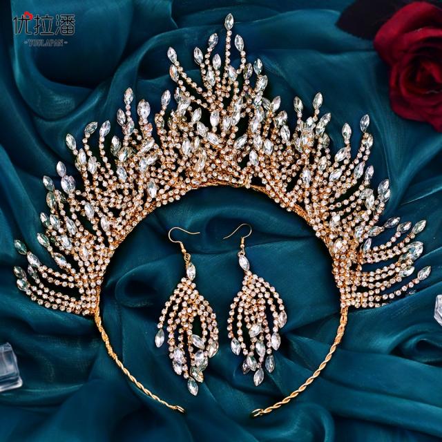 Luxury full diamond handmade wedding crown
