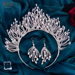 Luxury full diamond handmade wedding crown
