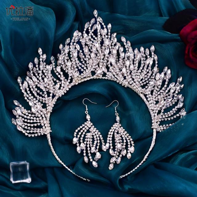 Luxury full diamond handmade wedding crown