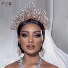 Luxury full diamond handmade wedding crown