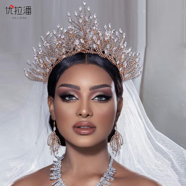 Luxury full diamond handmade wedding crown