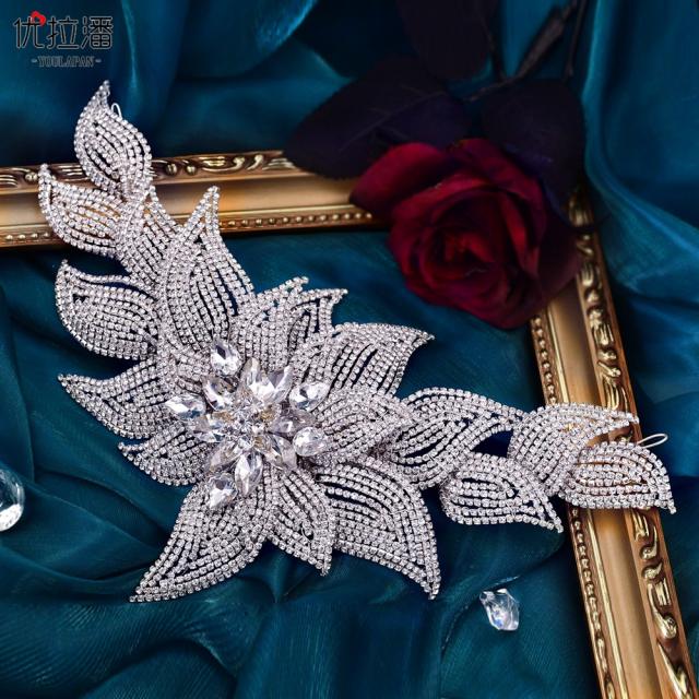 Occident fashion luxury diamond flower wedding headband