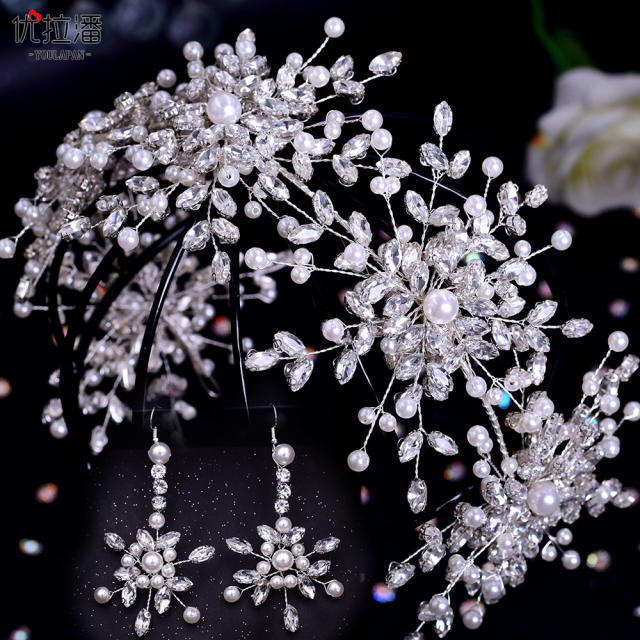 Luxury diamond snowflake wedding hair pieces