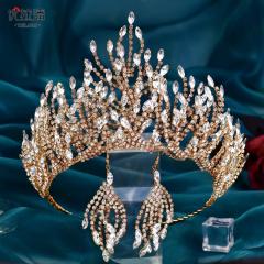 Luxury full diamond handmade wedding crown