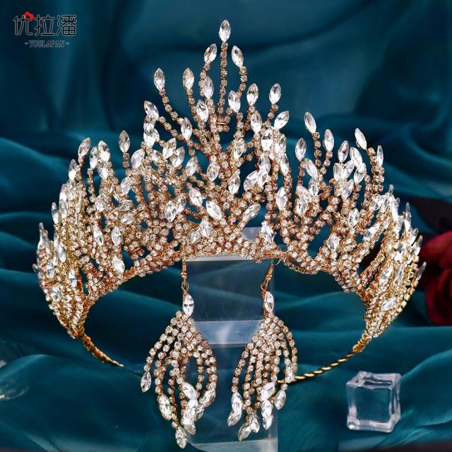 Luxury full diamond handmade wedding crown