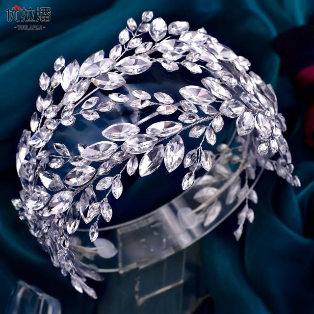 Luxury handmade pave setting diamond wedding headband