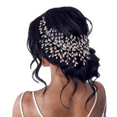 Gold color crystal wedding hair pieces