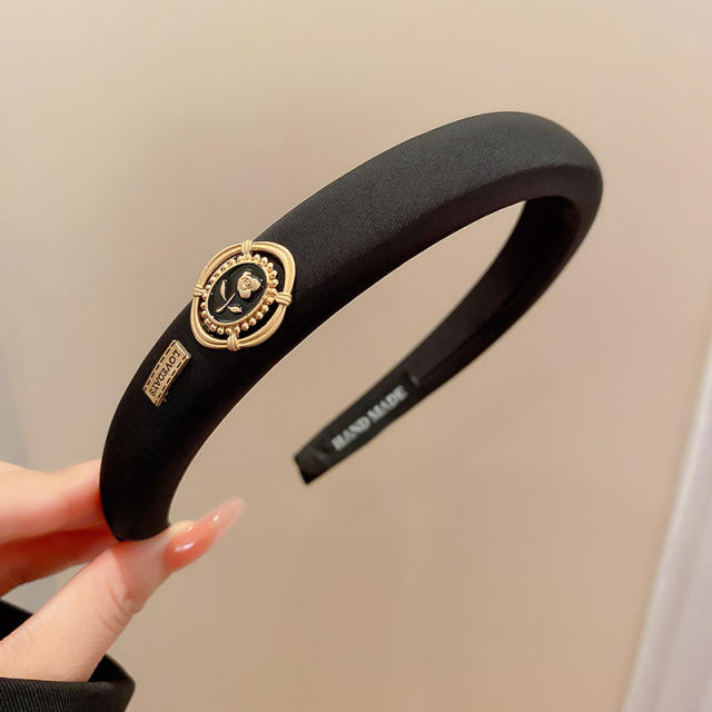 Winter autumn design black white padded headband