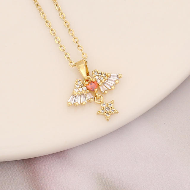 Ruby statement real gold plated pendant necklace