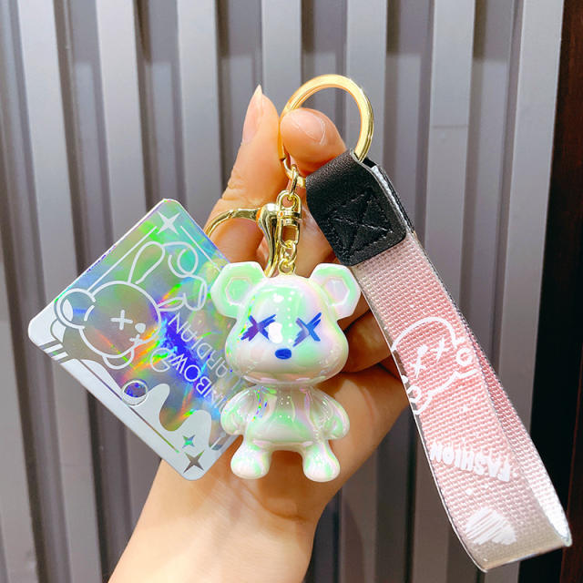 Creative Gradient color bear keychain