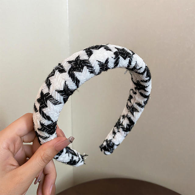 Winter autumn design black white padded headband