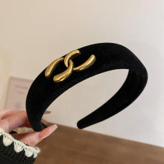 Winter autumn design black white padded headband