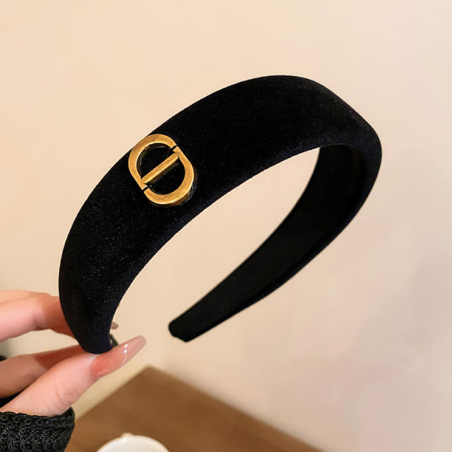Winter autumn design black white padded headband