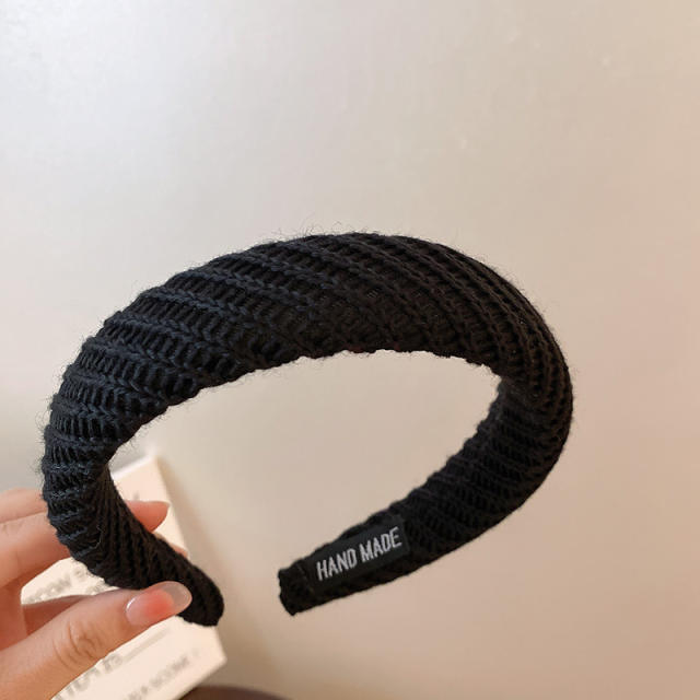 Winter autumn design black white padded headband