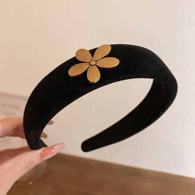 Winter autumn design black white padded headband