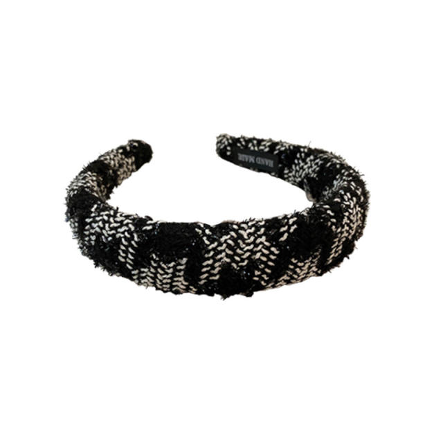 Winter autumn design black white padded headband