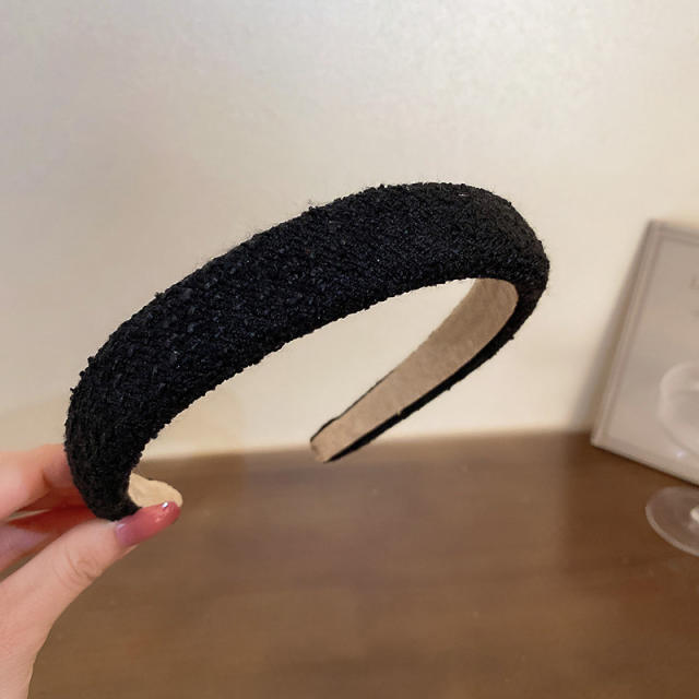 Winter autumn design black white padded headband