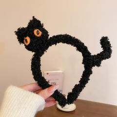 Winter autumn design black white padded headband