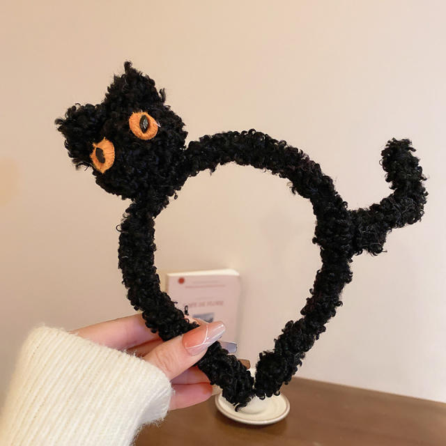 Winter autumn design black white padded headband