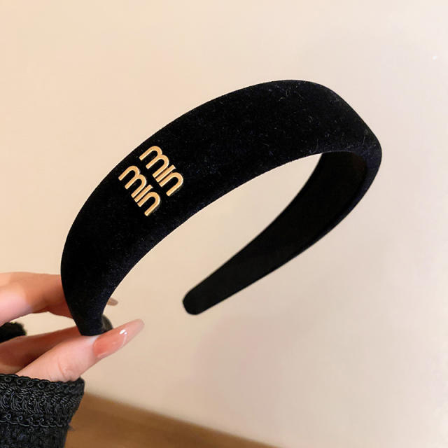 Winter autumn design black white padded headband