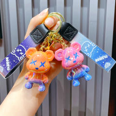 Creative Gradient color bear keychain