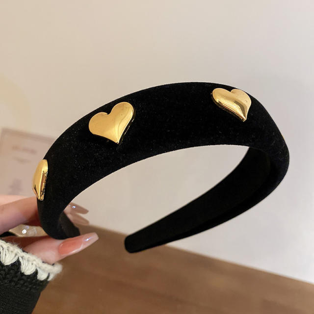 Winter autumn design black white padded headband