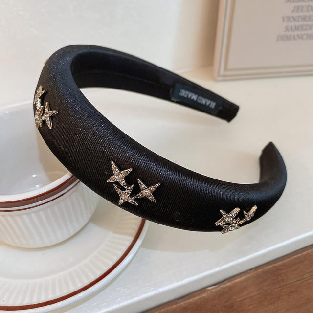 Winter autumn design black white padded headband