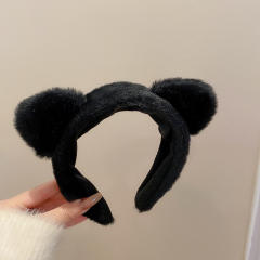 Winter autumn design black white padded headband