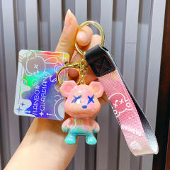 Creative Gradient color bear keychain