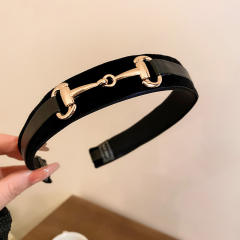 Winter autumn design black white padded headband
