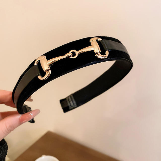 Winter autumn design black white padded headband