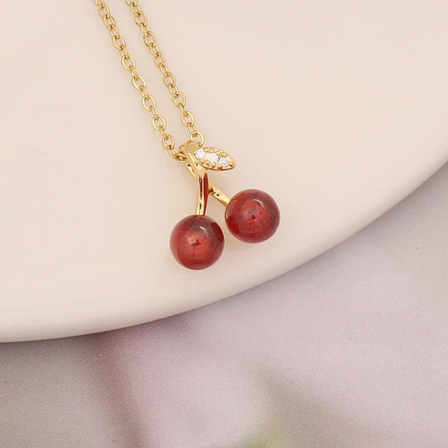 Ruby statement real gold plated pendant necklace