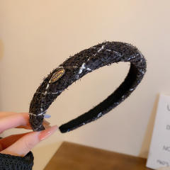 Winter autumn design black white padded headband