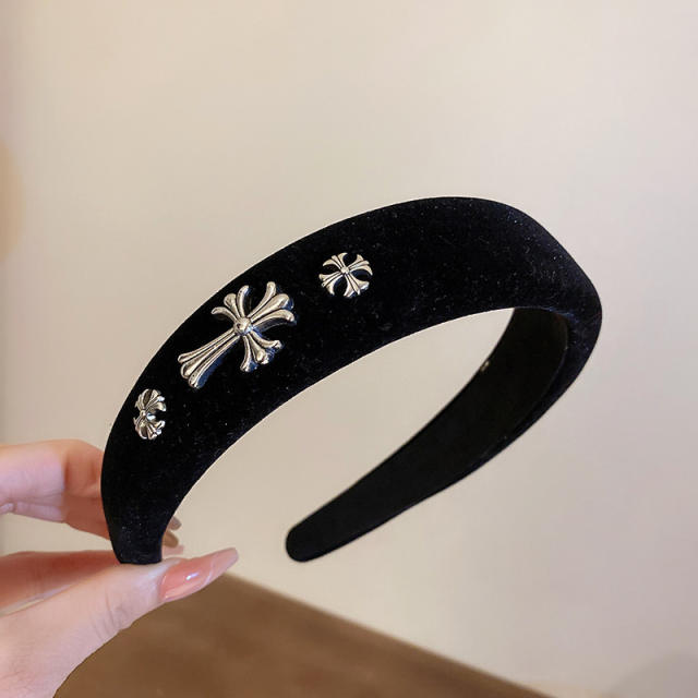 Winter autumn design black white padded headband