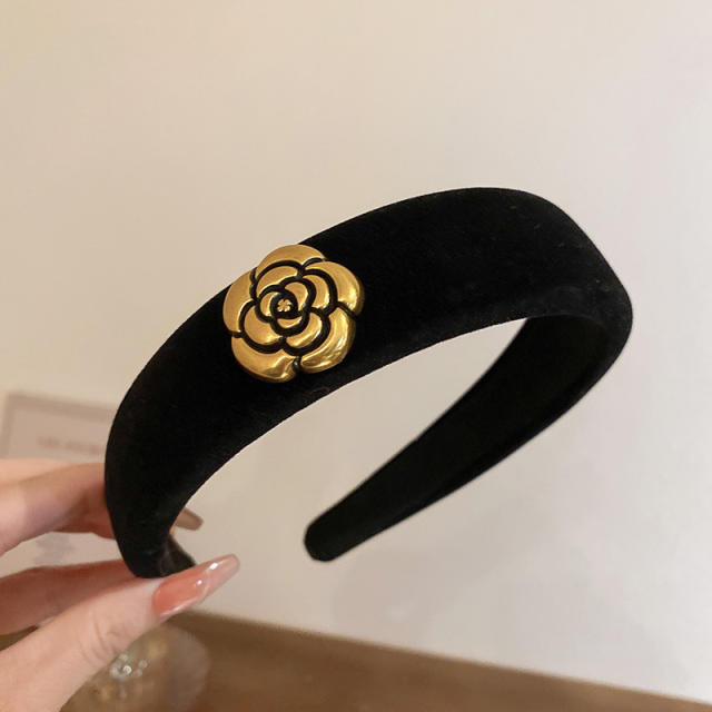 Winter autumn design black white padded headband