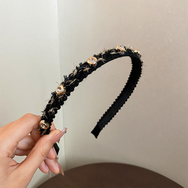 Winter autumn design black white padded headband