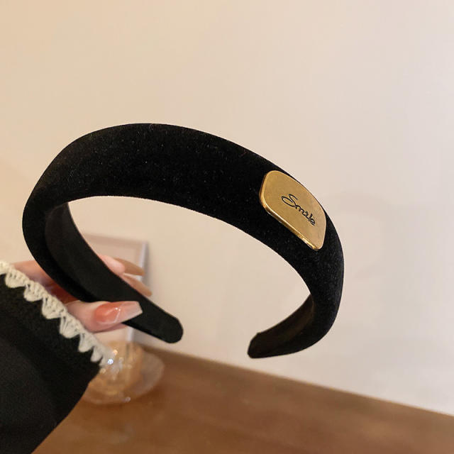 Winter autumn design black white padded headband
