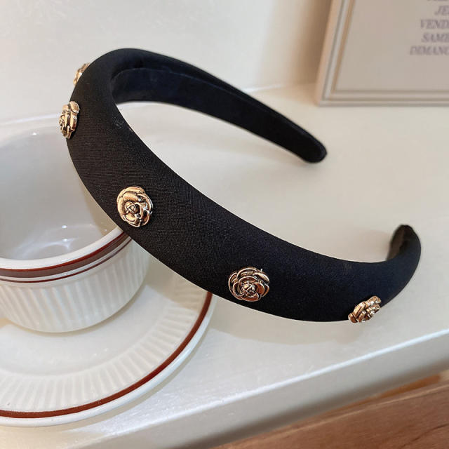 Winter autumn design black white padded headband