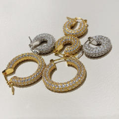 Amazon hot sale diamond hoop earrings huggie earrings