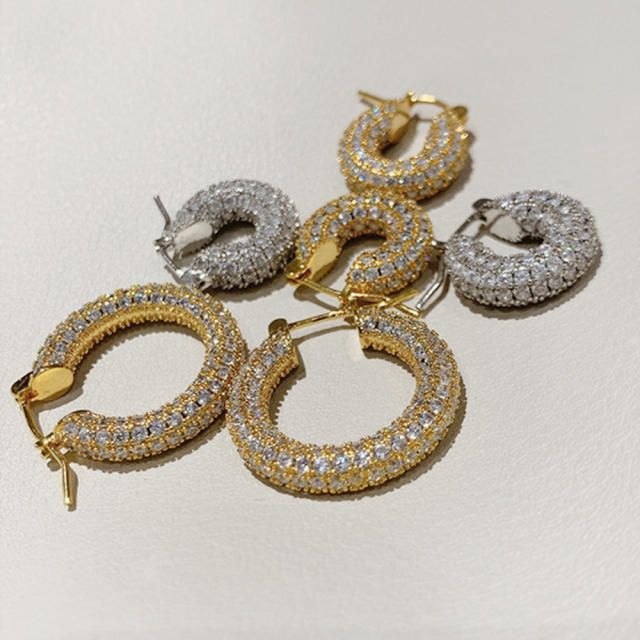 Amazon hot sale diamond hoop earrings huggie earrings