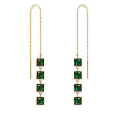 Personality emerald threader earrings