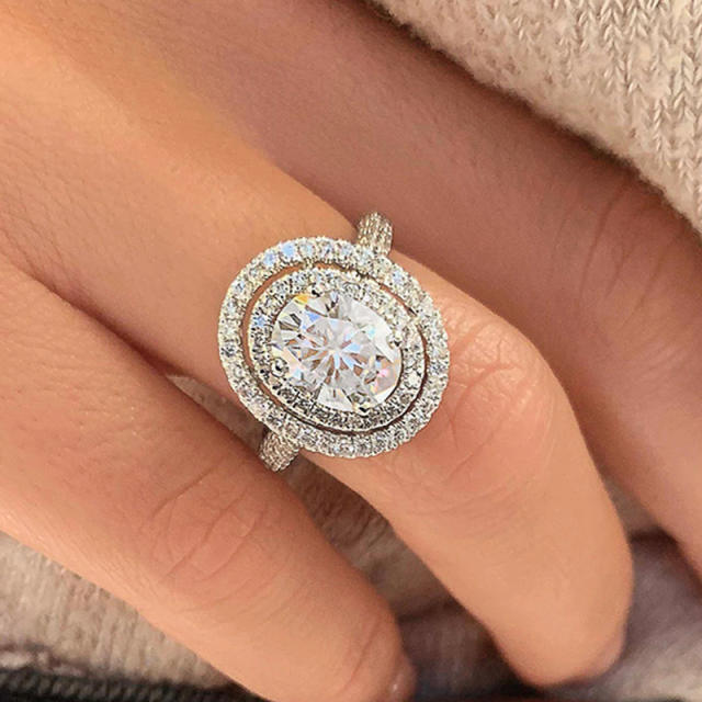 Occident fashion oval shape diamond rings