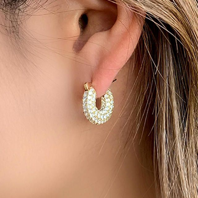 Amazon hot sale diamond hoop earrings huggie earrings
