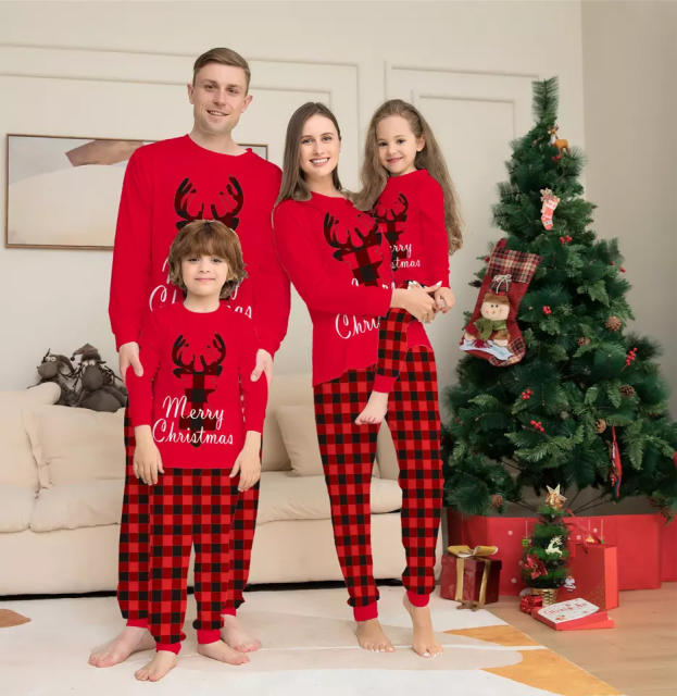 Ebay hot sale red color christmas pajamas