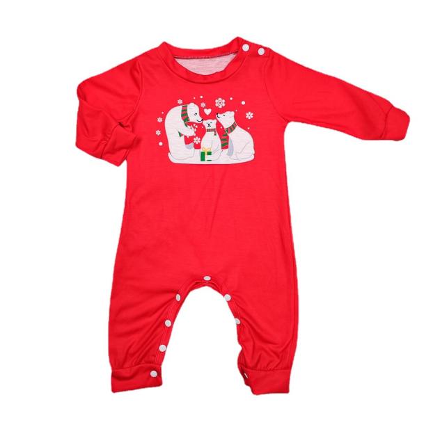 Red color snowman pattern christmas pajamas
