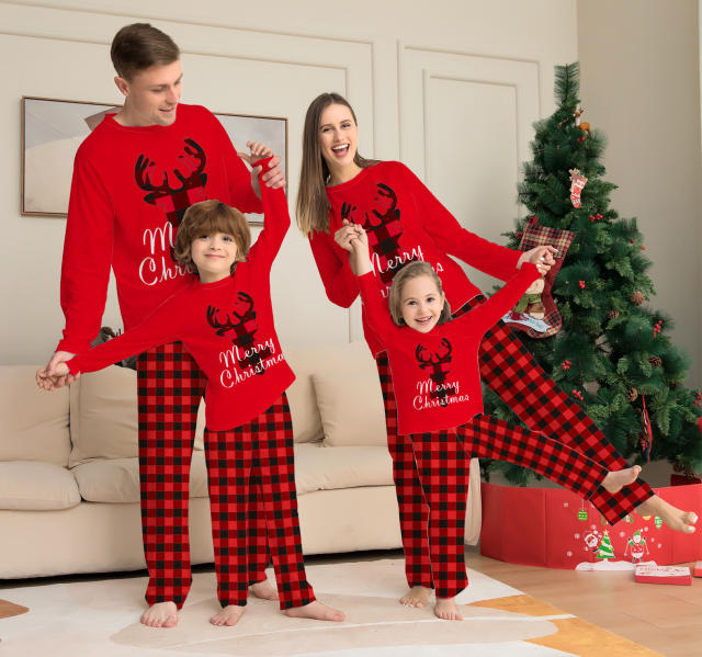 Ebay hot sale red color christmas pajamas