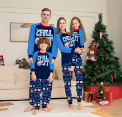 Blue color series christmas pajamas