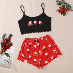 Summer short strapy christmas series pajamas